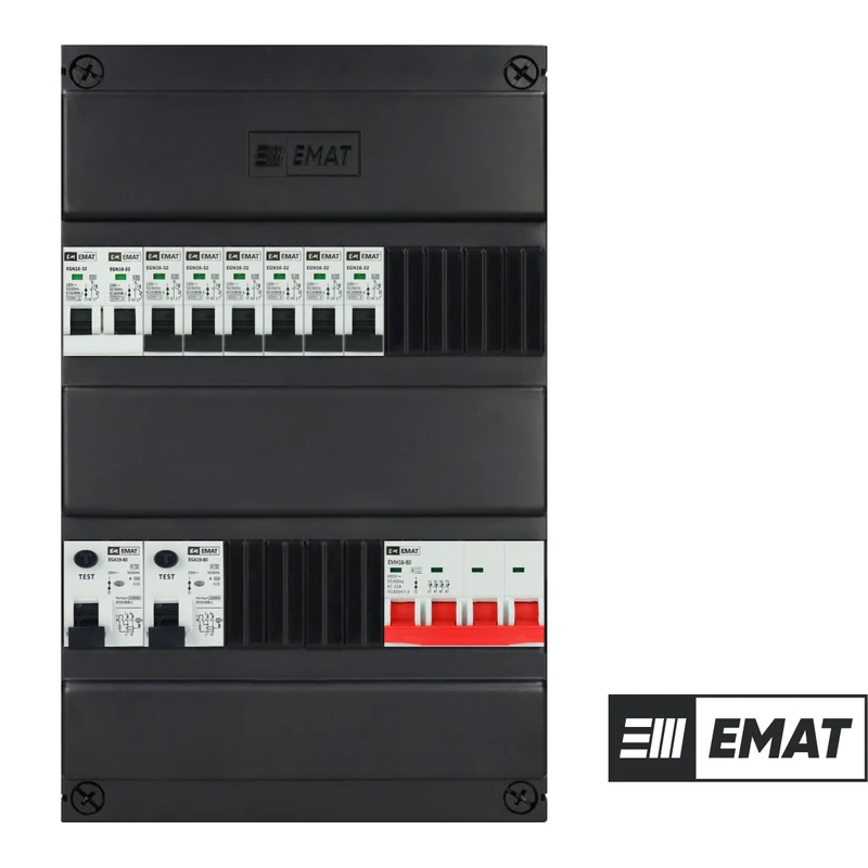 EMAT groepenkast 1-fase, 6 groepen + kookgroep