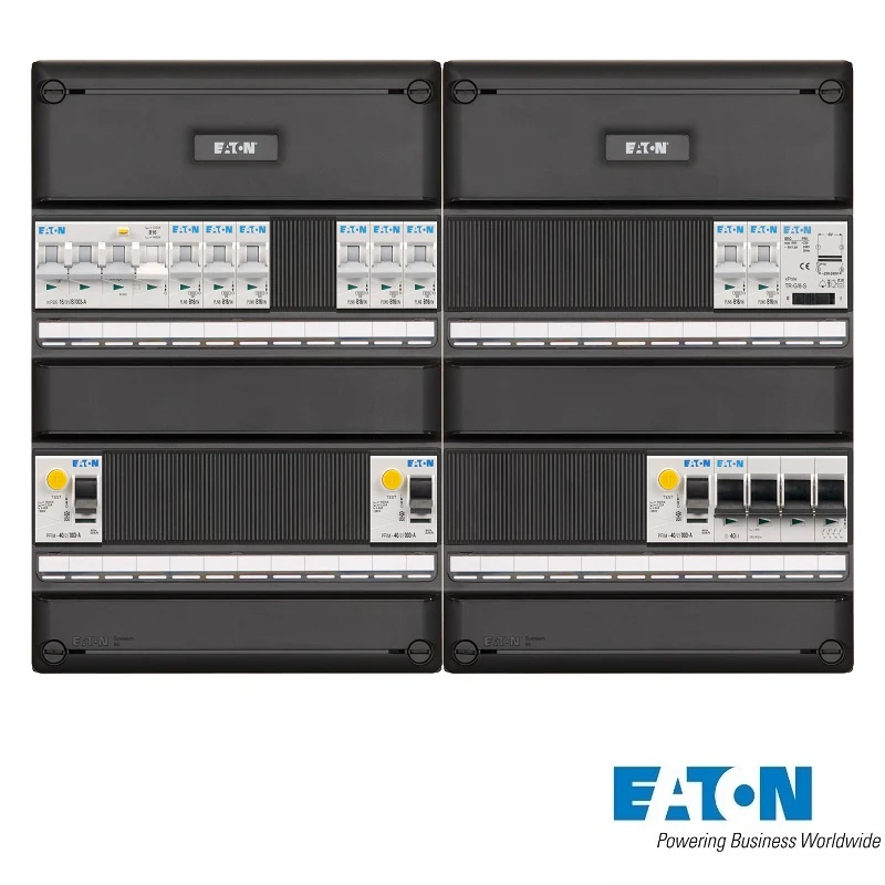Eaton Systeem 55 groepenkast, 3-fasen, dubbele kast met 8 gewone groepen