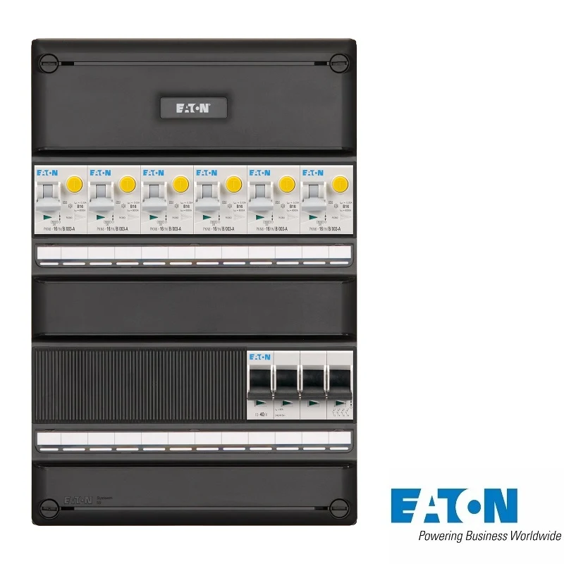 Eaton Systeem 55 groepenkast, 3-fasen, enkele kast met 6 gewone groepen