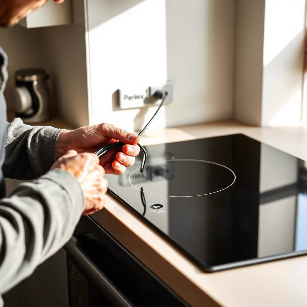 Inductie kookplaat aangesloten op een eigen kookgroep