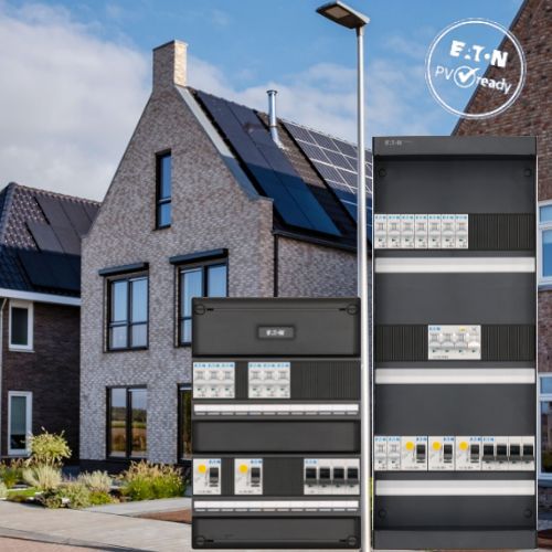 Eaton Systeem 55 PV-ready groepenkasten bij een woning met zonnepanelen