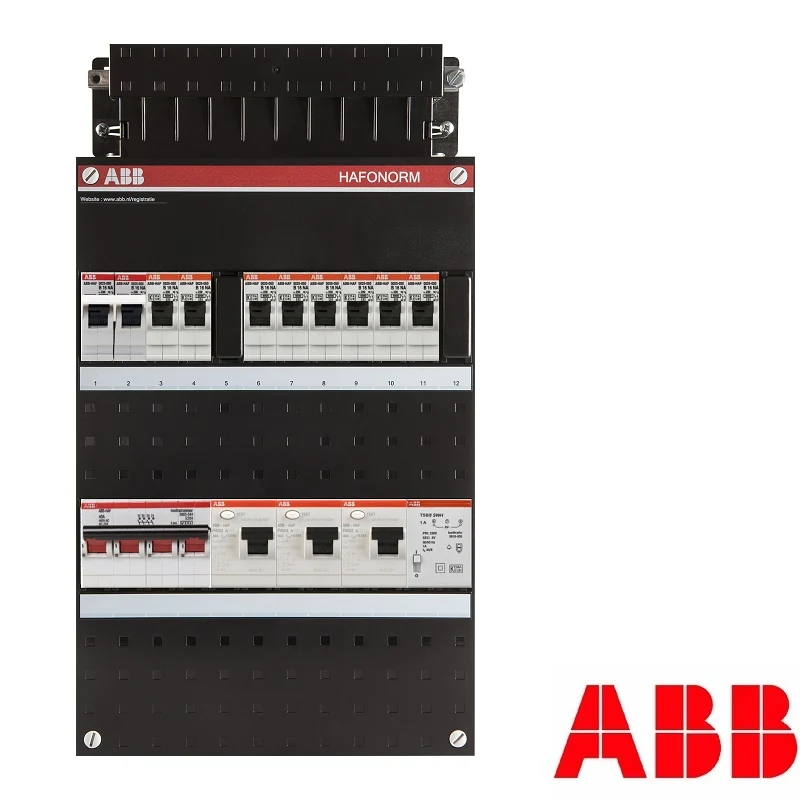 ABB Hafonorm groepenkast, 3-fasen, enkele kast met 8 gewone groepen