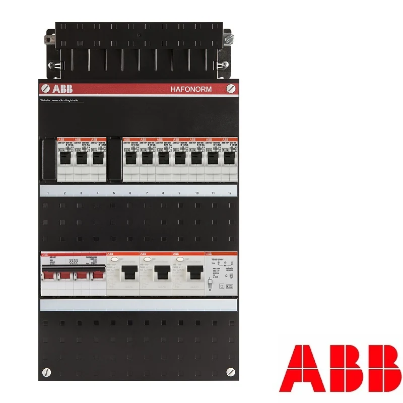 ABB Hafonorm groepenkast, 3-fasen, enkele kast met 10 gewone groepen