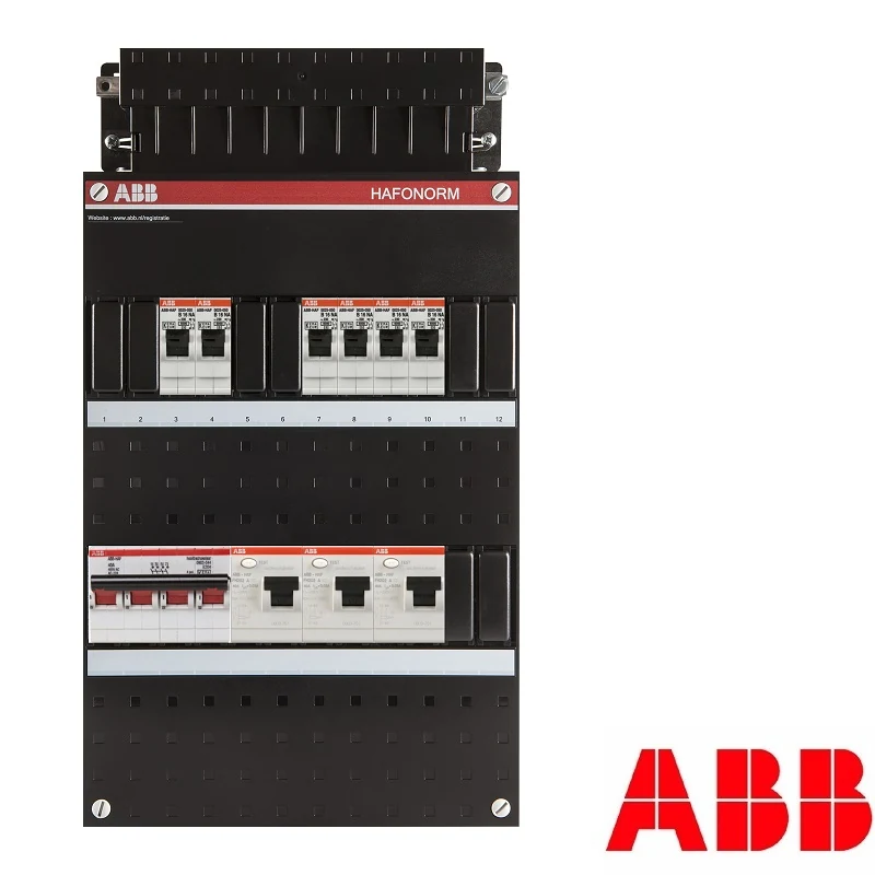 ABB Hafonorm groepenkast, 3-fasen, enkele kast met 6 gewone groepen