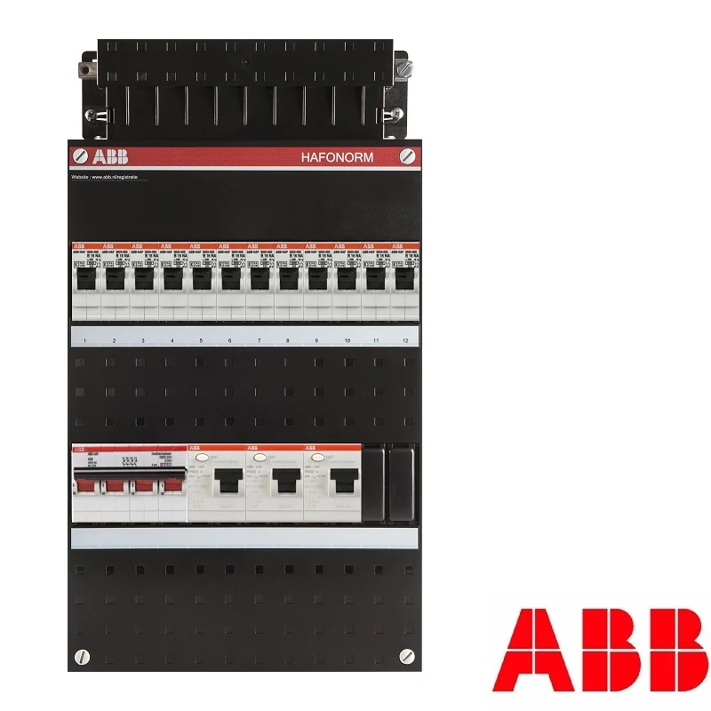 ABB Hafonorm groepenkast, 3-fasen, enkele kast met 12 gewone groepen