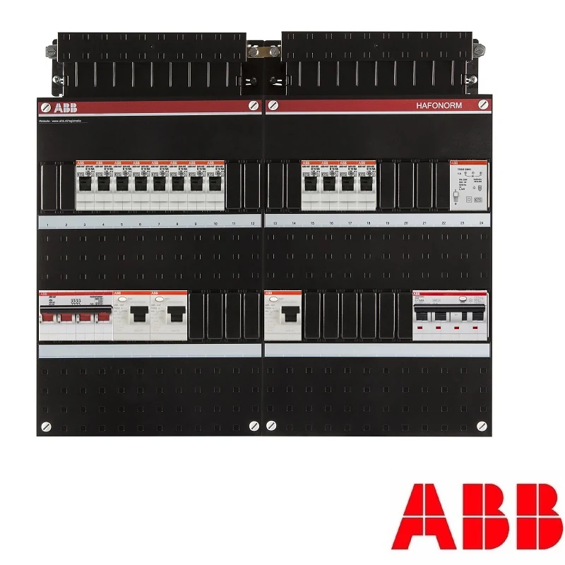 ABB Hafonorm groepenkast, 3-fasen, dubbele kast met 12 gewone groepen